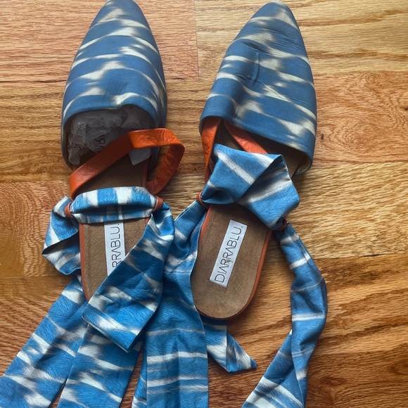 Blue and Orange Women's Mules - Picture 2 of 4